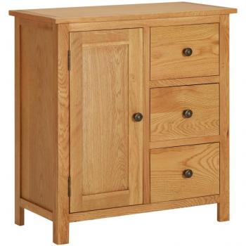 Aparador de madera maciza de roble 70x35x75 cm