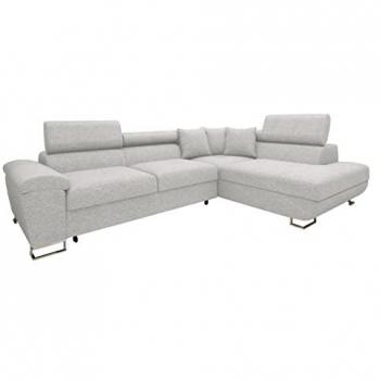 Sofá rinconero Comfivo 166, con función de descanso y caja de ropa de cama, dimensiones 270x202x71cm