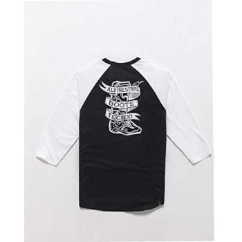 Alpinestars Booted Premium Raglan - Camiseta para Hombre Blanco y Negro L