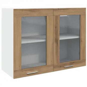Armario colgante de vidrio y madera de roble Artisan 80x31x60 cm