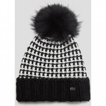 Gorro de mujer Roberto Verino estilo geométrico con canlé y pompón de raccoon