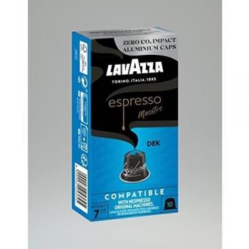 Cápsula lavazza decaffeinato ricco para cafeteras nespresso caja de 10