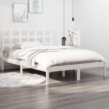 Estructura de cama madera maciza blanca Super King 180x200 cm
