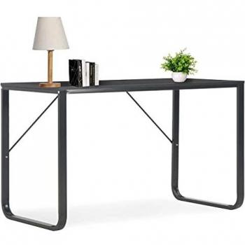 vidaXL Mesa Escritorio Ordenador Juvenil Adultos Diseño Moderno Industrial Mueble PC Computadora Estudio Oficina Casa Trabajo Aglomerado Metal Negro