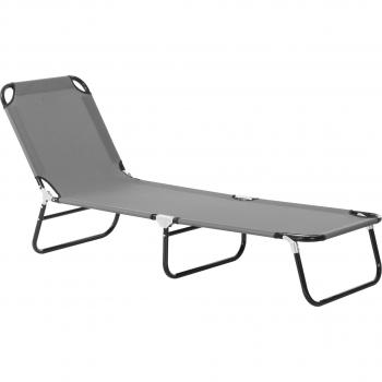 Tumbona Outsunny Plegable Reclinable con Ángulo Ajustable de 5 Posiciones