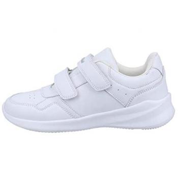 Hush Puppies Memory Foam White Leather School Trainers for Kids - Size UK 1