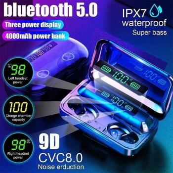 Auriculares Inalámbricos Originales Bluetooth 5.0 Tipo U Estéreo 9D con Pantalla Digital y Estuche de Carga