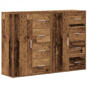 Aparador Set de 2 Madera Vieja 60x31x84 cm Madera Ingenierizada
