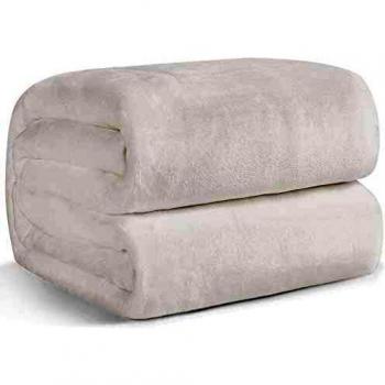 Hansleep Manta Sofá de Franela 270x230 cm, Manta Polar Cama 180 Suave - Manta Pelo de Microfibra Transpirable Hipoalergica, Blanco