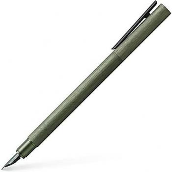 Estilográfica Faber-Castell Neo Slim de Aluminio Verde Oliva Punta Media
