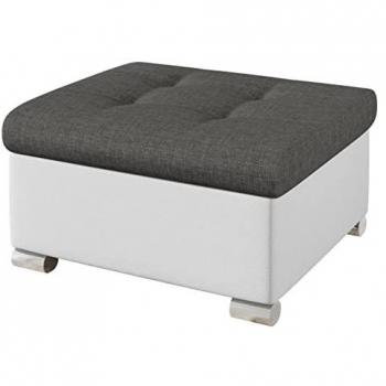 Puf Reposapiés Comfivo 115, Cuero Ecológico y Tapiz Soft 017, 70x68x41 cm, Patas de Plástico