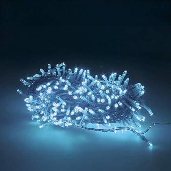 Guirnalda de Luces Navidad 300 Leds Color Azul Hielo IP44 Cable Transparente