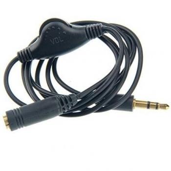 LEORX Extensión Audio estéreo Cable - 1M3,5 mm macho a cable hembra para auriculares con Control de volumen