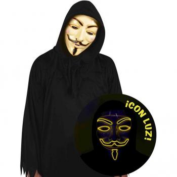 Máscara de Guy Fawkes con Luz