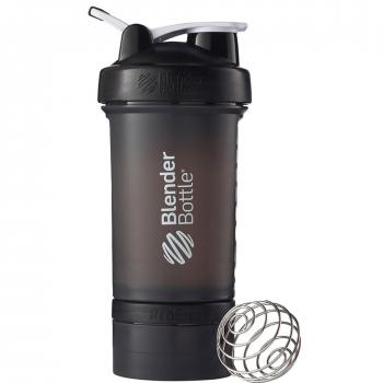 BlenderBottle ProStak - Botella de agua y mezcladora, color negro