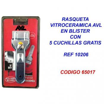 Rasqueta Vitrocerámica AVl con 5 Cuchillas Gratis Blister 10206