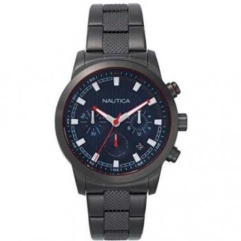Nautica Taylor Collection - Reloj Casual de Cuarzo para Hombre, Acero Inoxidable, Color Plateado