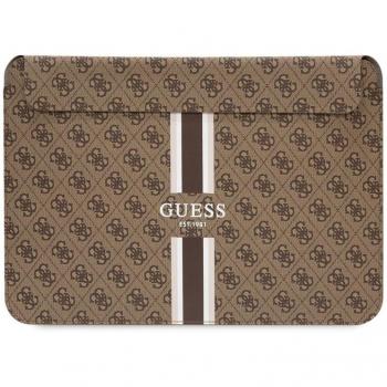 Funda Guess PU 4G Printed Stripe para portátil de 13/14 - Marrón