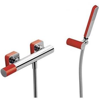 Tres Griferia - Monomando Ducha Ducha De Mano Anticalcárea Con Soporte Orientable Y Flexo Satin
