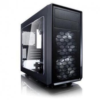 Fractal Design Focus Mini G - Mini Tower Computer Case - MATX - Alto Flujo de Aire - 2X Silent ll Series 120mm LED Blanco Ventiladores Incluidos - USB 3.0 - Panel Lateral de Ventana - Negro
