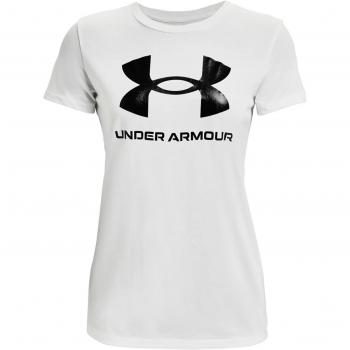 Camiseta de Manga Corta Sportstyle Logo para Mujer en Color Blanco de Under Armour