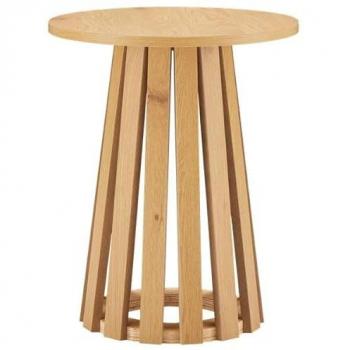 Mesa Auxiliar Redonda Escandinava de Madera LIV 45cm - Diseño Elegante y Soporta Hasta 100kg