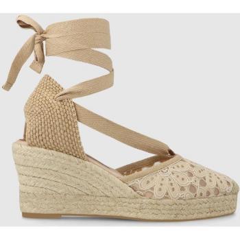 Alpargatas de mujer Lodi en tejido tipo encaje color beige