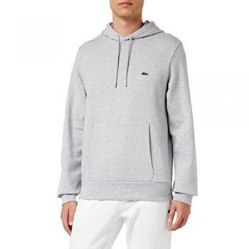 Lacoste Men's Eco Fleece Hoodie Light Grey Size S