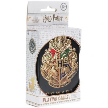 Baraja de Cartas Paladone Harry Potter Juego de Naipes Premium Caja Metálica Escudo Hogwarts