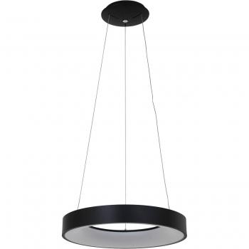 Lámpara colgante LED Ringlede Ø 48 cm negro, Steinhauer, metal, integrado (LED), modelo 2695ZW
