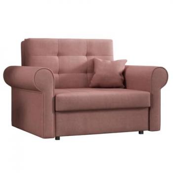 Sillón Columbus 127 Rosa con Tapiz y Patas de Metal, Muebles Montados, 116 x 85 x 98 cm