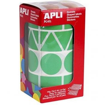 APLI Kids - Rollo de gomets figuras surtidas color verde, tamaño XL