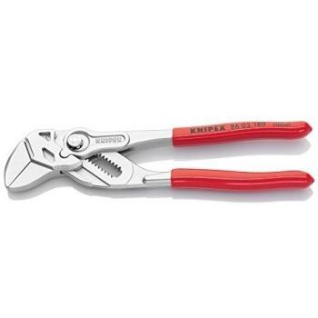 KNIPEX 86 03 180 Tenaza llave Alicates y juego de llaves en una sola herramienta cromado recubiertos de plástico 180 mm