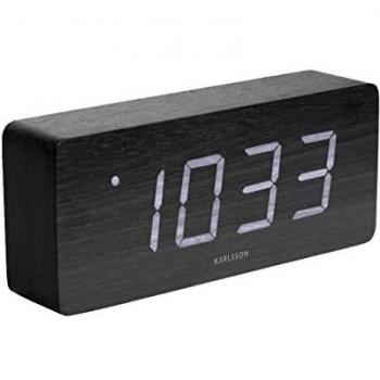 Reloj despertador de chapa de madera Karlsson Tube LED con dígitos de tubo LCD