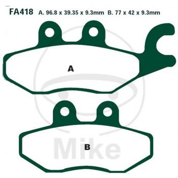 Pastilla de freno orgánica para scooter EBC SFA418 - Juego de pastillas de freno, alta calidad, rendimiento óptimo, diseño específico para scooters, material orgánico