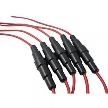 TmallTech 5 x 20 mm AGC portafusible, forma de tornillo en línea con 16 cables AWG