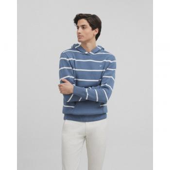 Jersey capucha rayas azules para Hombre