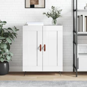 Aparador de madera multicapa blanco pulido 69,5x34x90 cm