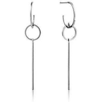 Pendientes Aros Entrelazados de Plata Ley 925m Rodiada - Colección Modern Minimalism