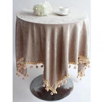 wysm La luz europea de alto grado de oro de estilo jardín mediterráneo mantel de lino mesa redonda mesa de centro cuadrada de tela de mesa artes Bubu