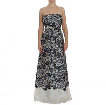 Dolce & Gabbana White Floral Lace Silk Corset Maxi Dress - IT40|S, Size: XS