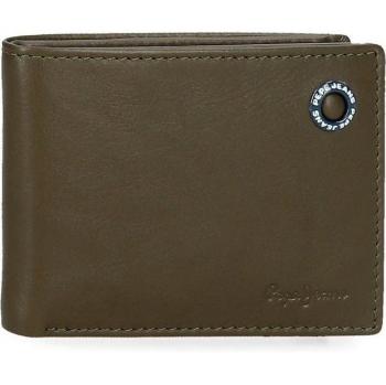 Cartera Pepe Jeans Badge de Piel para Hombre Color Marrón o Caqui 11x8x1cm