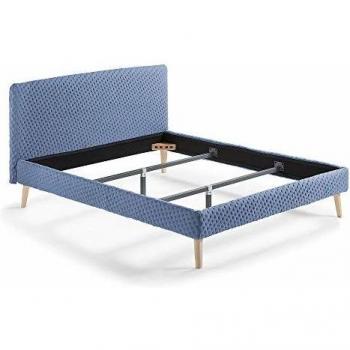 Kavehome cama acolchada dyla 160x200 cm azul claro