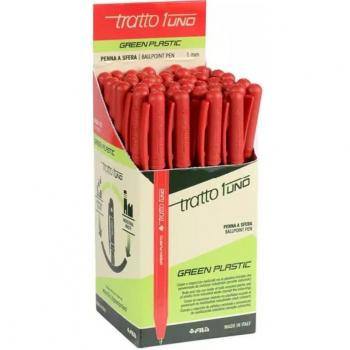 Bolígrafo Tratto Uno Retráctil Rojo Reciclado 1.0 mm - Paquete de 50