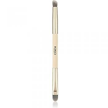 Kiko Milano Green Me Double Eye Brush Pincel de Ojos de Doble Punta para Sombras y Delineadores de Ojos