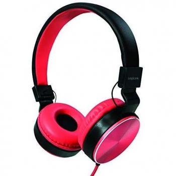 Auriculares Estéreo Plegables LogiLink HS0049RD, Color Rojo, Conector de 3.5 mm, Sonido de Alta Calidad