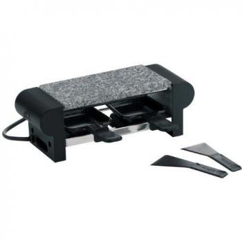 Kela 66493 Bernina - Mini raclette con piedra para asar, para 2 personas, color negro