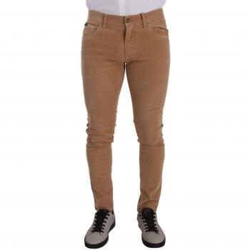 Dolce & Gabbana Brown Corduroy Cotton Skinny Slim Fit Jeans - IT48 | M