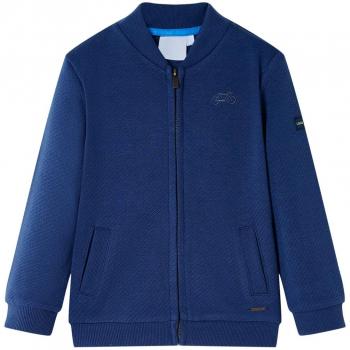 Sudadera infantil con cremallera azul marino 128