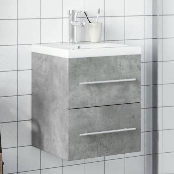 Mueble de baño con lavabo integrado de hormigón gris